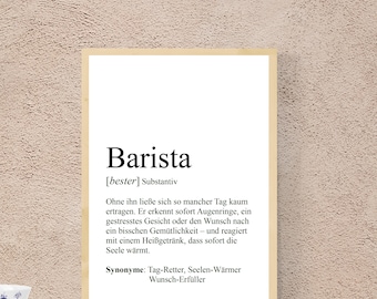 Poster DIN A4, A3 "BARISTA", customizable, definition, print, gift