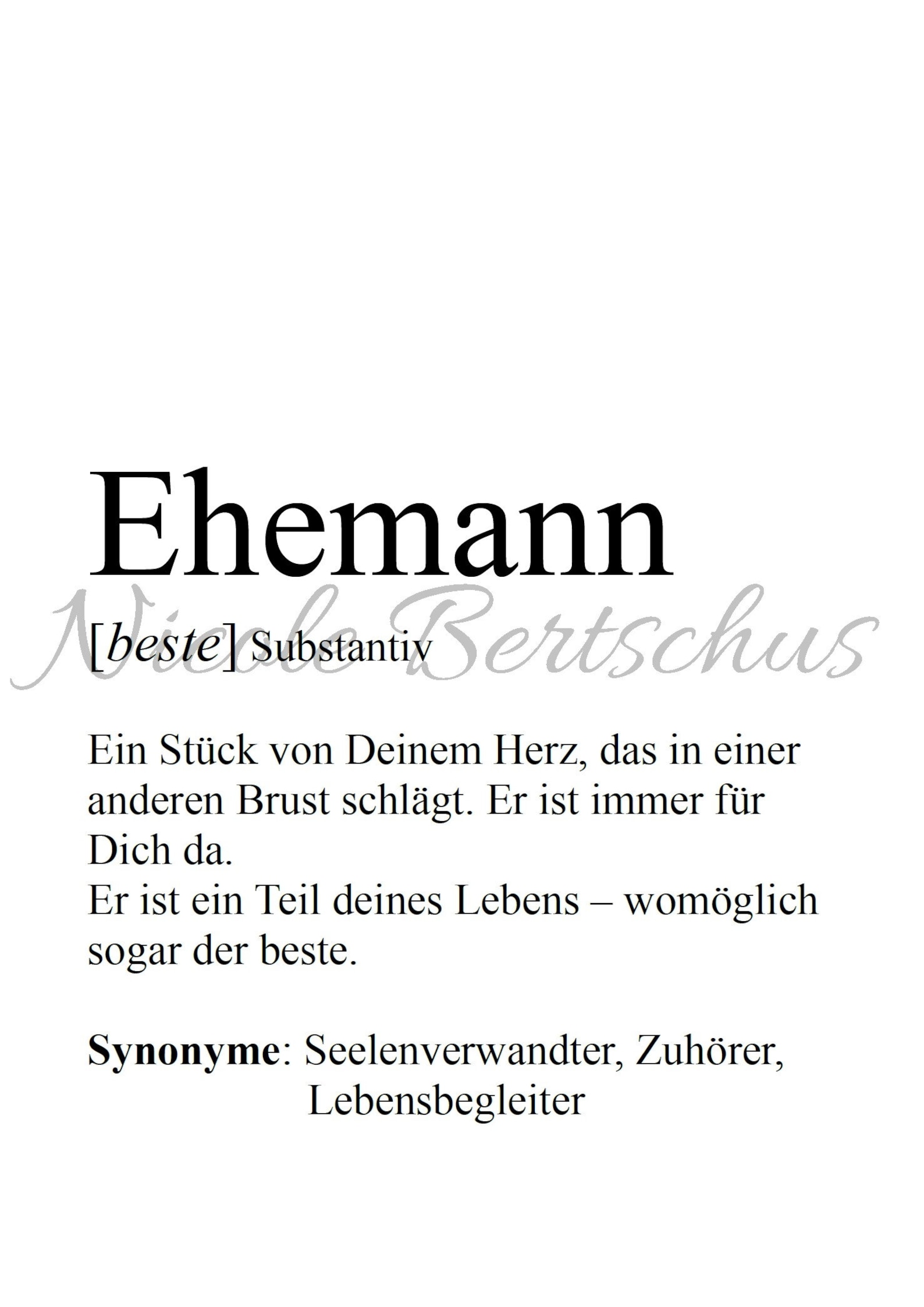 Poster A4 A3 wife / Husband Definition Etsy