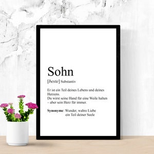 Poster A4, A3 &quot;SON&quot;, customizable, definition, print, gift