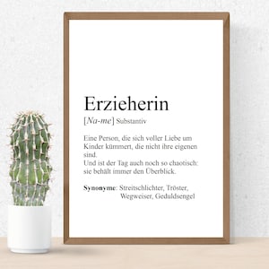 Picture DIN A4 &quot;Educator / Educator&quot;, customizable, definition, print, gift