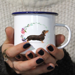 Personalizable enamel mug "DACKEL", cup, gift
