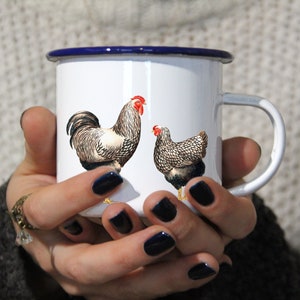Personalized enamel mug "WYANDOTTE", cup, gift, chicken, chickens