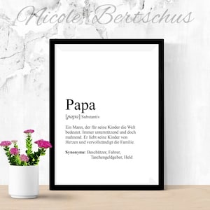 Picture DIN A4 &quot;PAPA&quot;, customizable, definition, print, gift