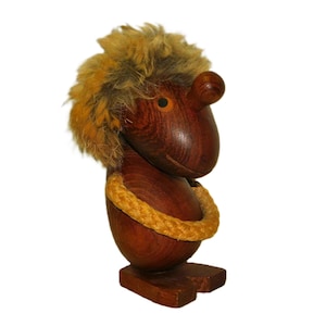 Artist Hans Bolling Orskov OPTIMIST Sculpture Denmark Carved Teak Wood Troll Mid Century MCM Figurine 5” Happy Thoughts Gift for Pessimist