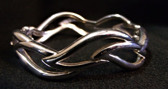 Vintage MONET Silver Tone Link Bracelet - Designe… - image 4