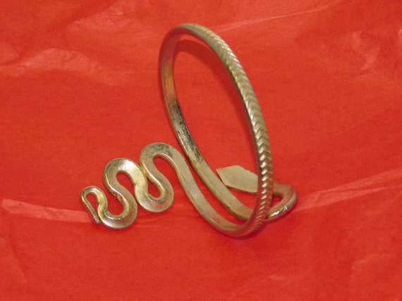 Vintage Snake Arm Bracelet ~ Egyptian Revival Cle… - image 6