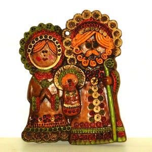 Holy Family Nativity Wall Hanging SPAINISH FOLK ART Pottery Ceramica del Convento de Aracena
