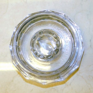 LID ONLY for Antique Glass VELVET Tobacco Humidor Patented December 7, 1915 Owens Illinois clear glass crystal jar Replace Replacement image 5