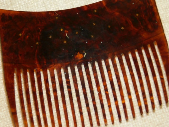 Vintage Faux Tortoise Shell Mid Century Hair Comb… - image 9