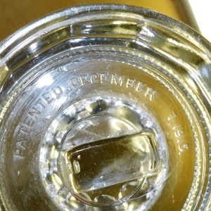 LID ONLY for Antique Glass VELVET Tobacco Humidor Patented December 7, 1915 Owens Illinois clear glass crystal jar Replace Replacement image 4