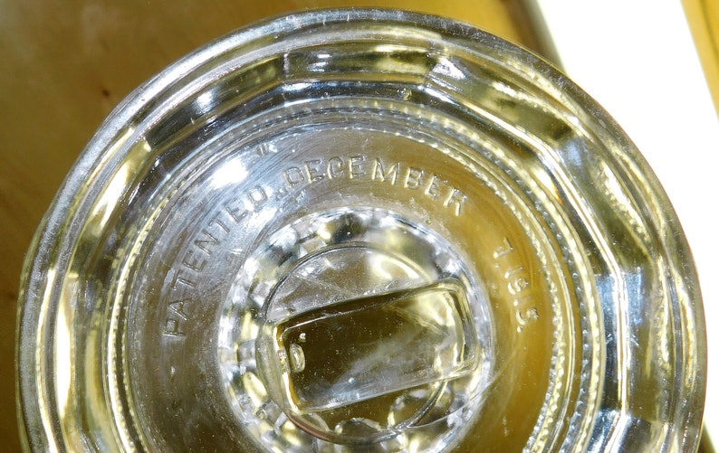 LID ONLY for Antique Glass VELVET Tobacco Humidor Patented December 7, 1915 Owens Illinois clear glass crystal jar Replace Replacement image 4