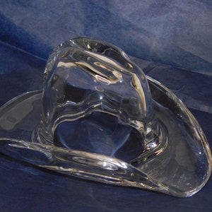 Ralph Lauren Clear Lead Crystal Cowboy Hat Paperweight DESIGNER