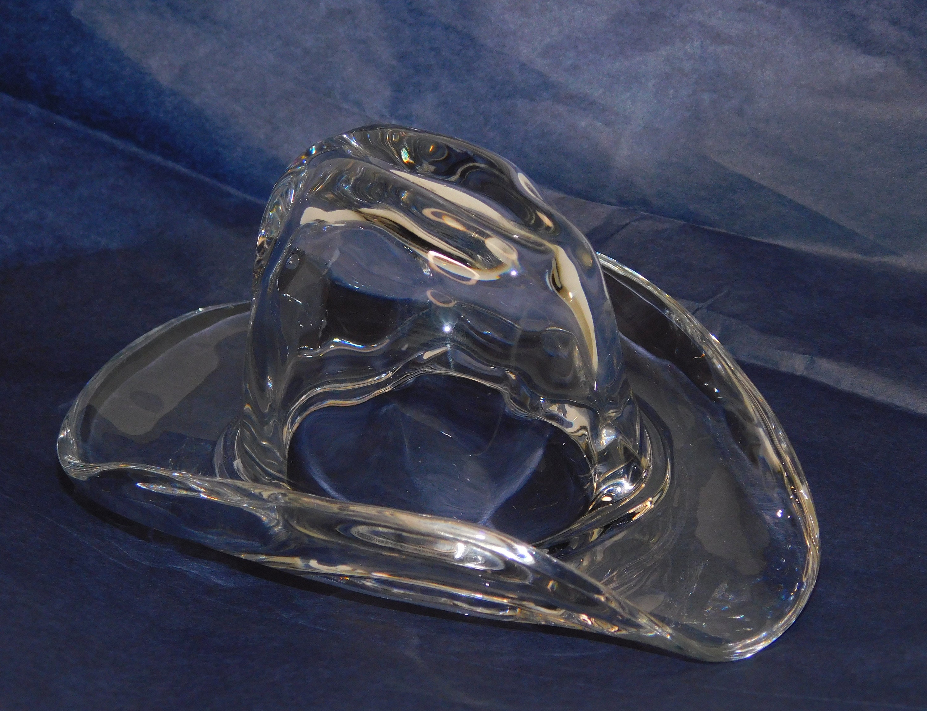 Ralph Lauren Clear Lead Crystal Cowboy Hat Paperweight DESIGNER