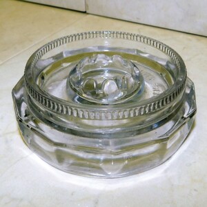 LID ONLY for Antique Glass VELVET Tobacco Humidor Patented December 7, 1915 Owens Illinois clear glass crystal jar Replace Replacement image 1