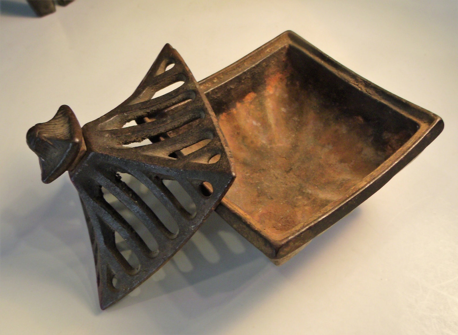 Antique VanTines Incense Burner Cast Iron Ribbed 3 Toed Etsy