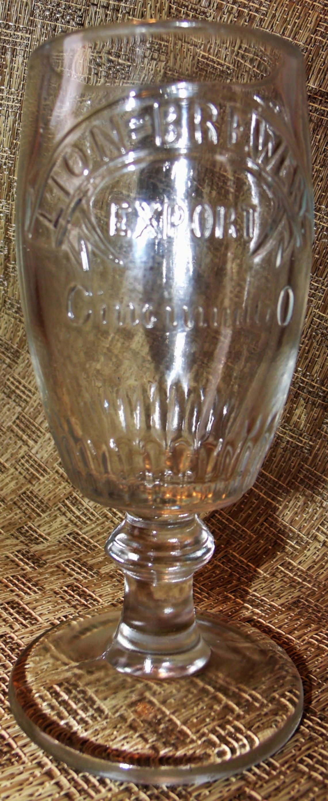 Rare Antique Beer Glass Lion Brewery Cincinnati Ohio Etsy