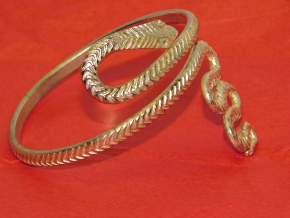 Vintage Snake Arm Bracelet ~ Egyptian Revival Cle… - image 4