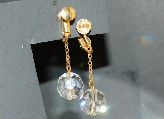 Marvella Crystal & Gold Clip on Earrings ~ Design… - image 2