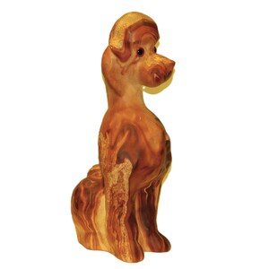 Drip Glaze Pottery Poodle Sculpture: MCM Natural Earthy Dog Statue