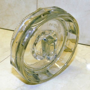 LID ONLY for Antique Glass VELVET Tobacco Humidor Patented December 7, 1915 Owens Illinois clear glass crystal jar Replace Replacement image 6