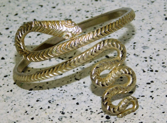 Vintage Snake Arm Bracelet ~ Egyptian Revival Cle… - image 9