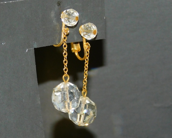 Marvella Crystal & Gold Clip on Earrings ~ Design… - image 1