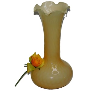 Huge Butterscotch Diamond Optic Vase: Mid-Century Italian Art Glass