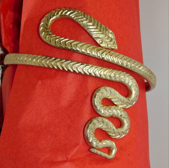 Vintage Snake Arm Bracelet ~ Egyptian Revival Cle… - image 3