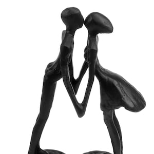 Liebevolles Herz Paar küssend Skulptur Massiv Metall Gusseisen love you forever Auf Wiedersehen Ornament Hochzeitstag Valentinstag