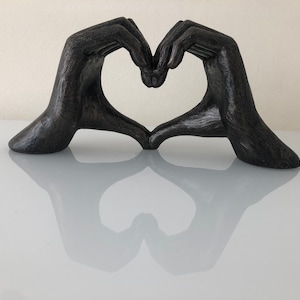 Sculpture de mains gestuelles d'amour, bronze argenté vieilli, taille réelle 26 cm/10 po. Saint-Valentin Je t'apprécie, cadeau d'anniversaire de mariage image 4