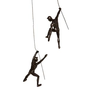 2x Medium or 2xLarge &quot;There for each other&quot; Duo Set of 2 Climbing Mates Nail-Caps Included Climber Figurines Hanging on Wire Wall Art