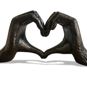 Love Gesture Hands Sculpture White Gold Antique-Silver Bronze Life-Size 26cm/10'' Valentine's Day love you Wedding Anniversary