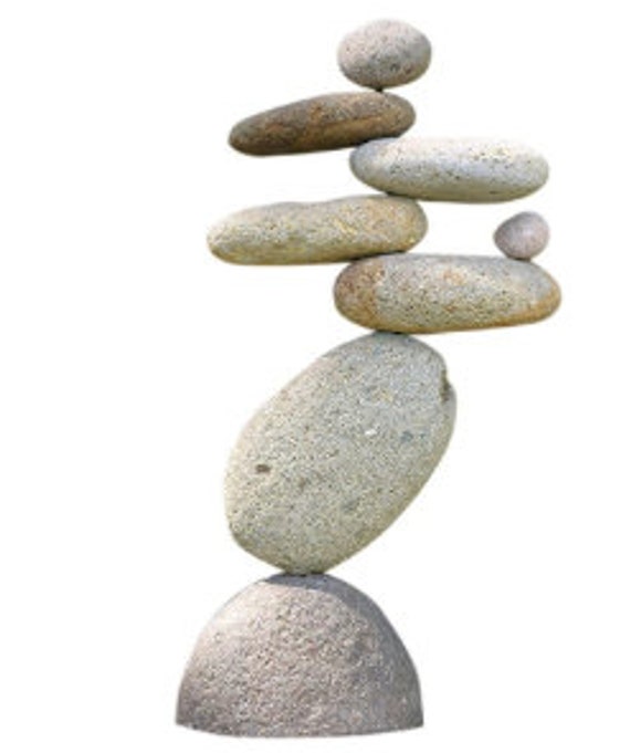 Balancing Cairn Inspired Resin Stone Stack Sculpture for Indoors/Outdoor Gardern Decoration