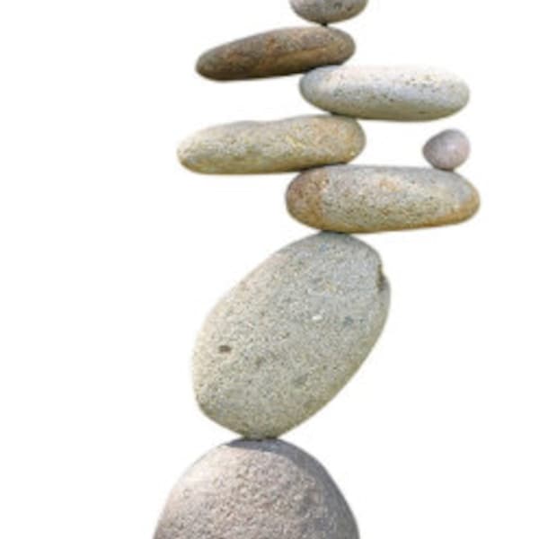 Balancing Cairn Inspired Resin Stone Stack Sculpture for Indoors/Outdoor Gardern Decoration