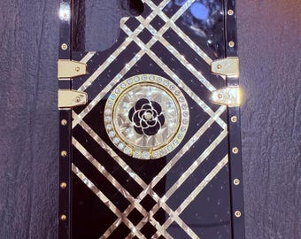 Glamorous Sparkle iPhone 16/Max Case Shimmering OTT Runway Glam Designer High Bling Glitzy Faux Gem Stone Aurora Borealis Stones Crystals