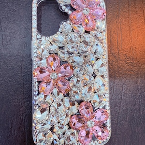 Capa para iPhone 16/Max com brilho glamoroso, brilhante, designer de passarela OTT, com pedras preciosas falsas brilhantes, cristais de aurora boreal