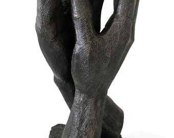 Escultura de manos de bronce grande, regalo de boda, tamaño real, 10.2 in /  10 pulgadas, 29.28 oz