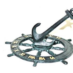 4-1/2 Antiqued Brass Sundial Compass with Wooden Box