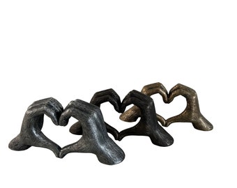 Liebe Geste Hände Skulptur Weiß Gold Antik-Silber Bronze Lebensgröße 26 cm Valentinstag Ich schätze liebe dich Hochzeitstag