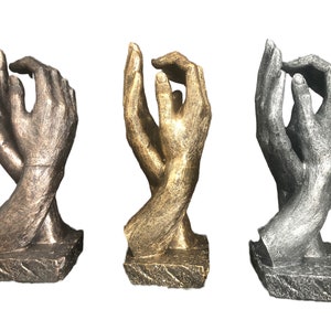 Large Hands Sculpture in Bronze Colour Wedding Present Life-Size 26cm/10'' Promise of Love Anniversary Gift