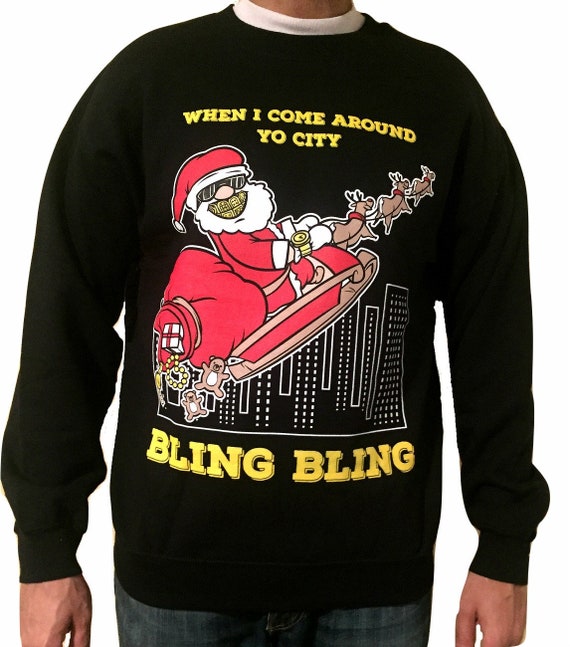 Bling Ugly Christmas Sweater Unisex Men 