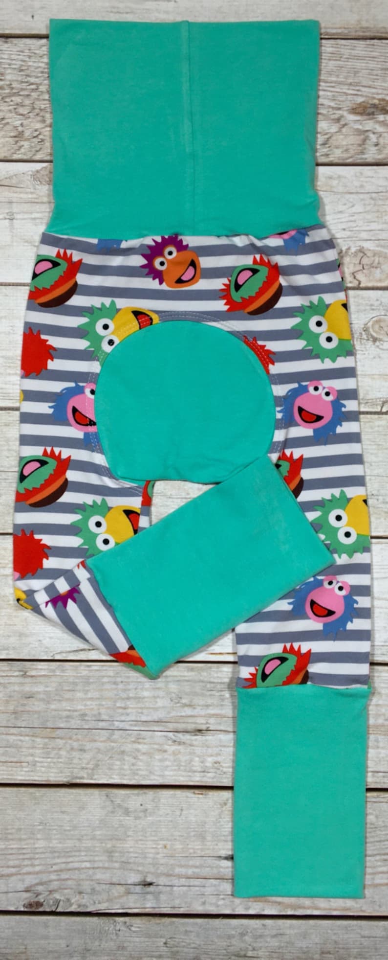 Unisex fraggle rock kids set gender nuetral gift toddler outfit unique birthday gift shirt and grow with me pants set baby shower gift