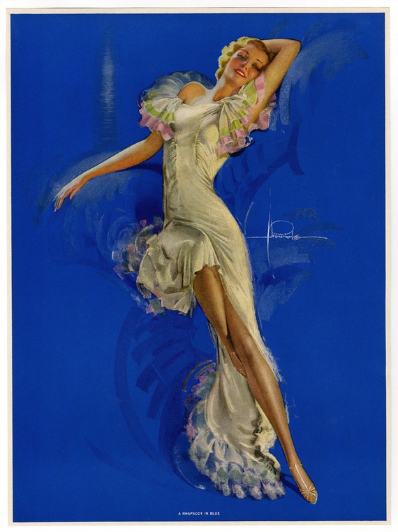 /'Nude Dancer/'//Beautiful reproduction// Rolf Armstrong Art Deco Poster//Print