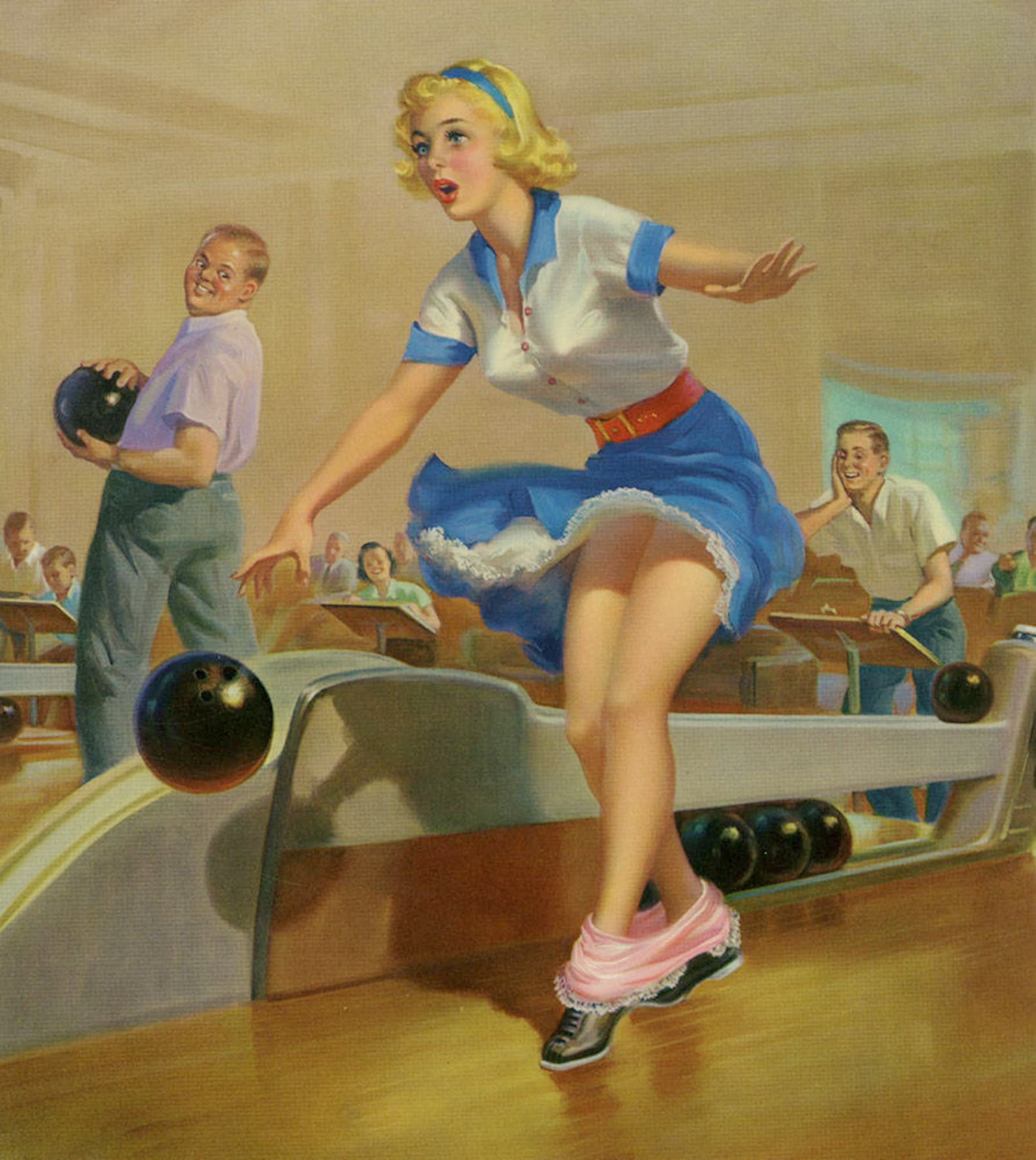 Vintage 1958 Large PinUp Print Cheesecake Themed Etsy