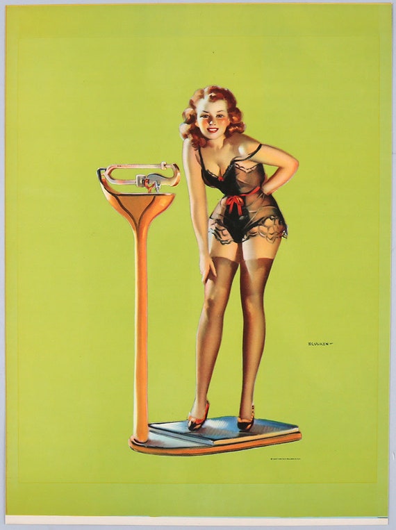 : Vintage magazine artwork 24 Gil Elvgren pin up art Poster reproduction.