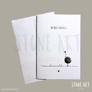 Herzliche Dankeskarte „Du bist einfach wundervoll“ – Perfekt zum Verschenken! Mini Steinbild mit Umschlag