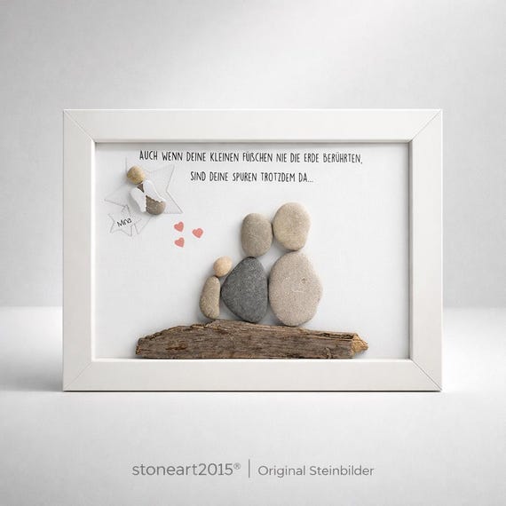 Steinbild · Sternenkind Trauergeschenk · Auch wenn deine kleinen Füßchen · personalisiert · handgemacht