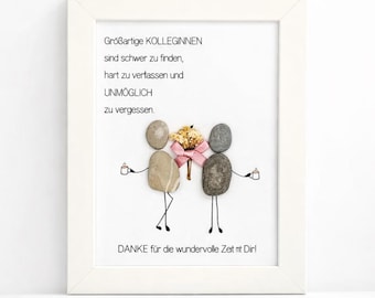Farewell gift for a colleague, stone picture, favorite colleague, gift for retirement, pension, job change, farewell, handmade, personalized