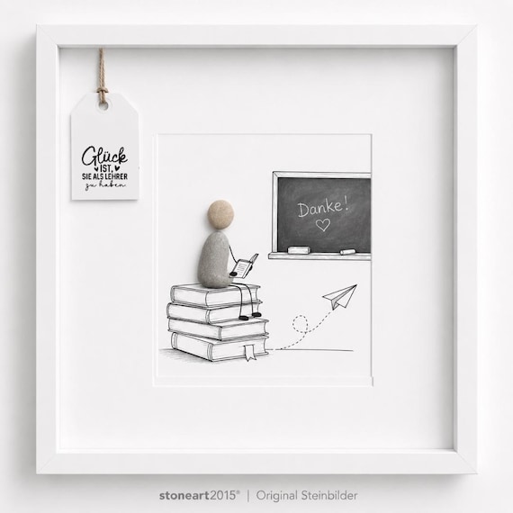 Steinbild · Geschenk Lehrer Abschied · Danke Lehrer Steinbild · Abschiedsgeschenk Lehrer · Lehrerin Abschied personalisiert