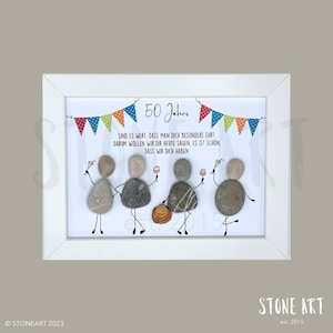 Geburtstagsgeschenk Steinbild 50. Geburtstag - Jahreszahl frei wählbar